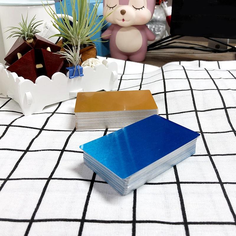 100 шт./коробка с лазерной гравировкой, металлические визитные карточки для бизнеса