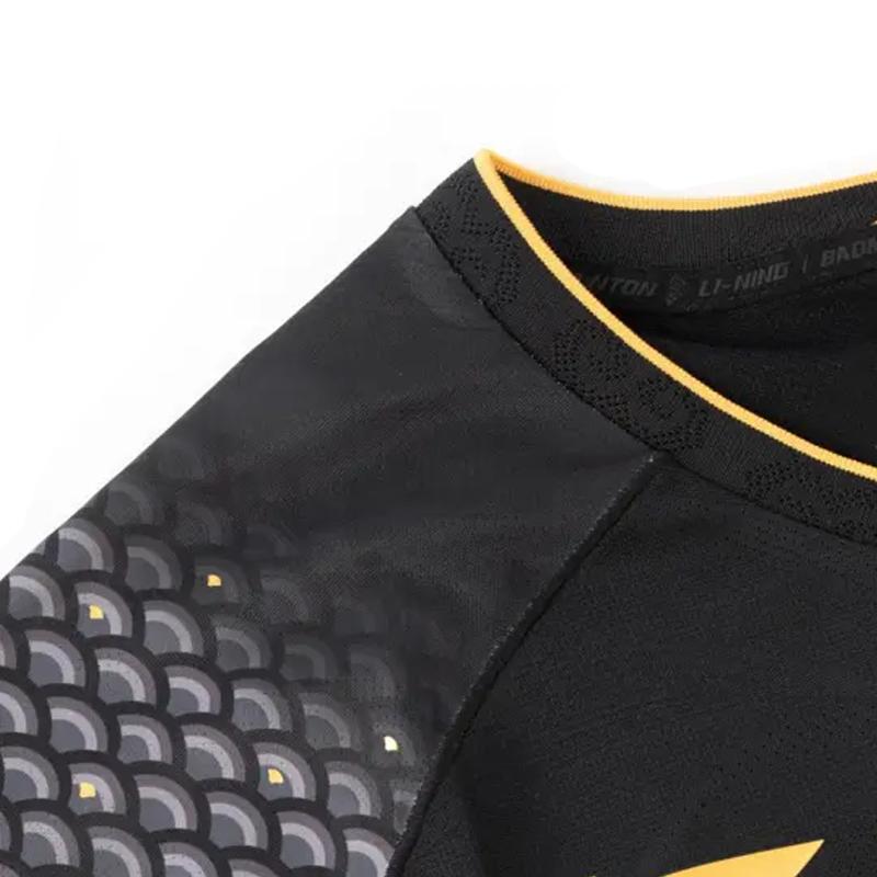 Li Ning Бадминтонные майки Унисекс Черный V-образный вырез Средние AAYV148-1