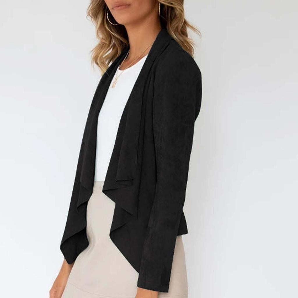 Women's Casual Solid Color Imitation Deer Long Sleeved Jacket, Fashionable Loose Jacket