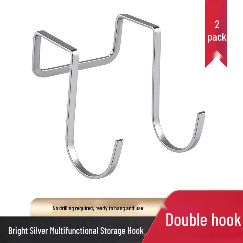 Premium Heavy-Duty Stainless Steel S-Shaped Hook for Behind-Door Storage – No-Drill, Multi-Functional Cabinet Hanger