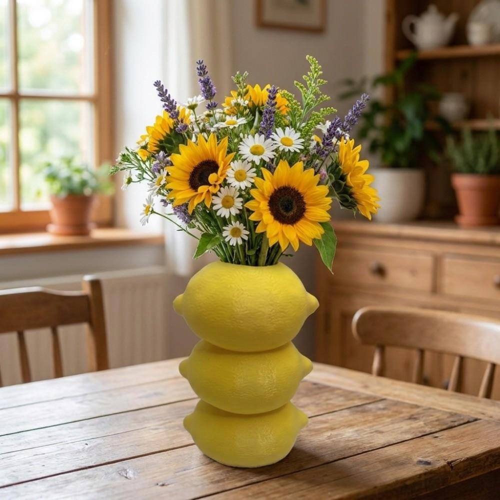 3D Printing Imitation Fruit Vase Nordic Style Fruit Model Vase Creative Lemon Vase Bedroom