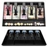 ABS Material Tray with Metal Clip Cash Drawer Register Insert Tray Currency Storage Box(Black)