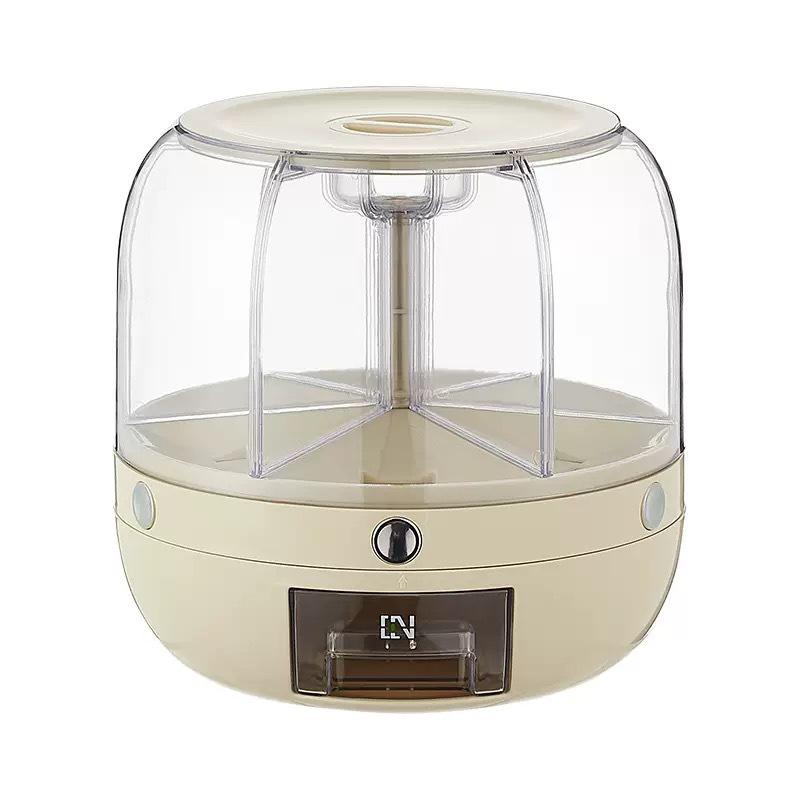 Вращающийся многосекционный контейнер для хранения риса и круп - Герметичная пластиковая банка, защищенная от насекомых и влаги