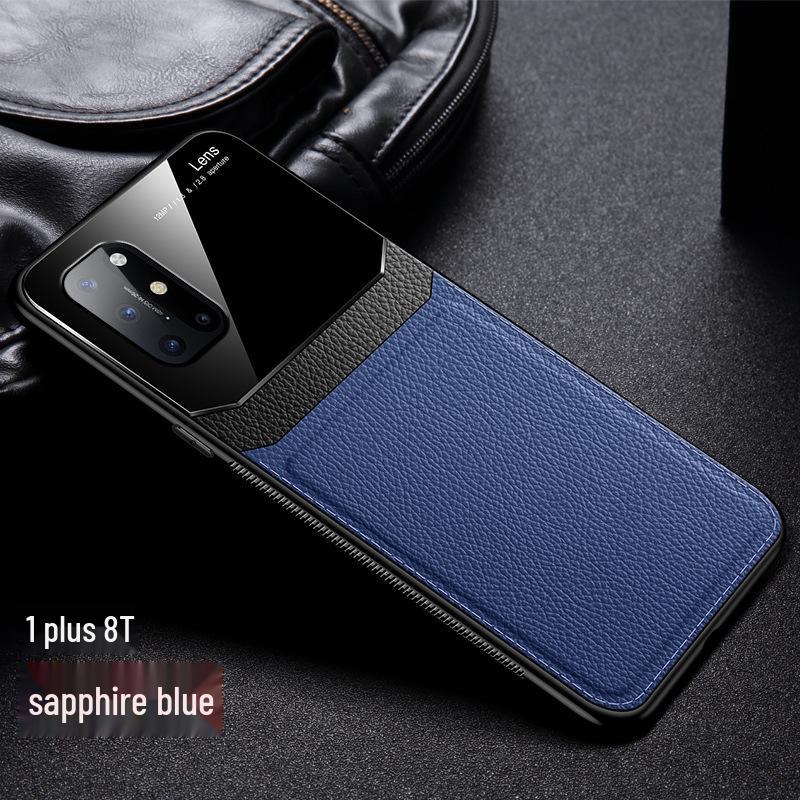 Деловой кожаный защитный чехол с металлической текстурой для OnePlus 6/7/8/9 Pro/Nord 2 – Полная защита камер, Защита от падений