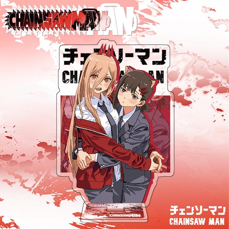 15cm Anime Chainsaw Man Action Figure Stand Model Denji Pochita Makima Power Beam Angel Acrylic Standing Sign Toy Fans