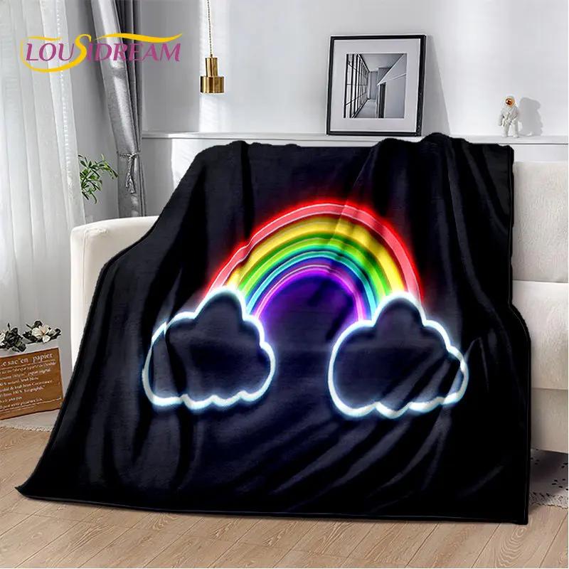 Мягкое плюшевое одеяло с радужной цветной иллюзией, фланелевое одеяло, одеяло для гостиной, спальни, кровати, дивана, чехол для пикника