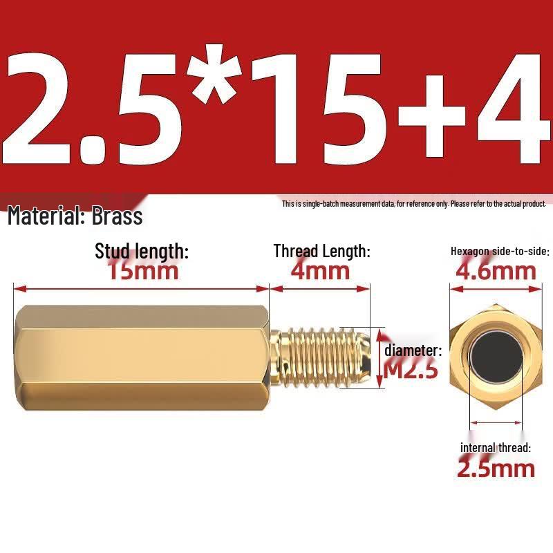 M2.5 Hexagonal Single-Head Copper Standoff Pillars