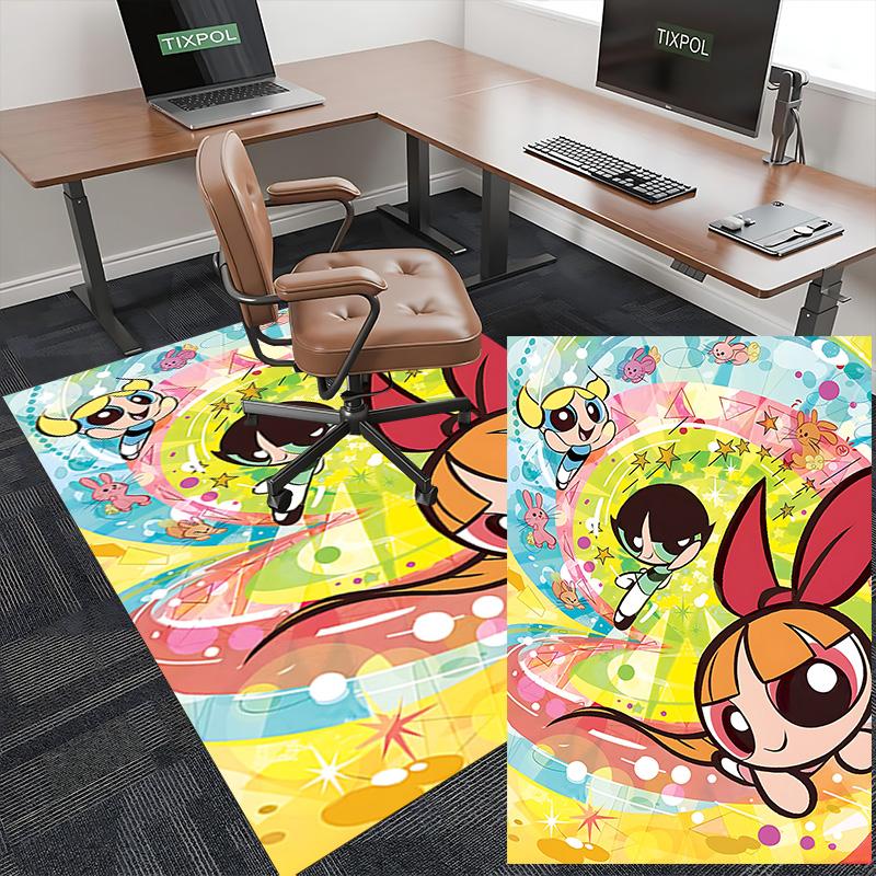 1pc Powerpuff Girls Adventure Carpet Rug for Bedroom Living Room Decor Sofa Home Game Area Rug Non-slip Floor Mat. D72201189