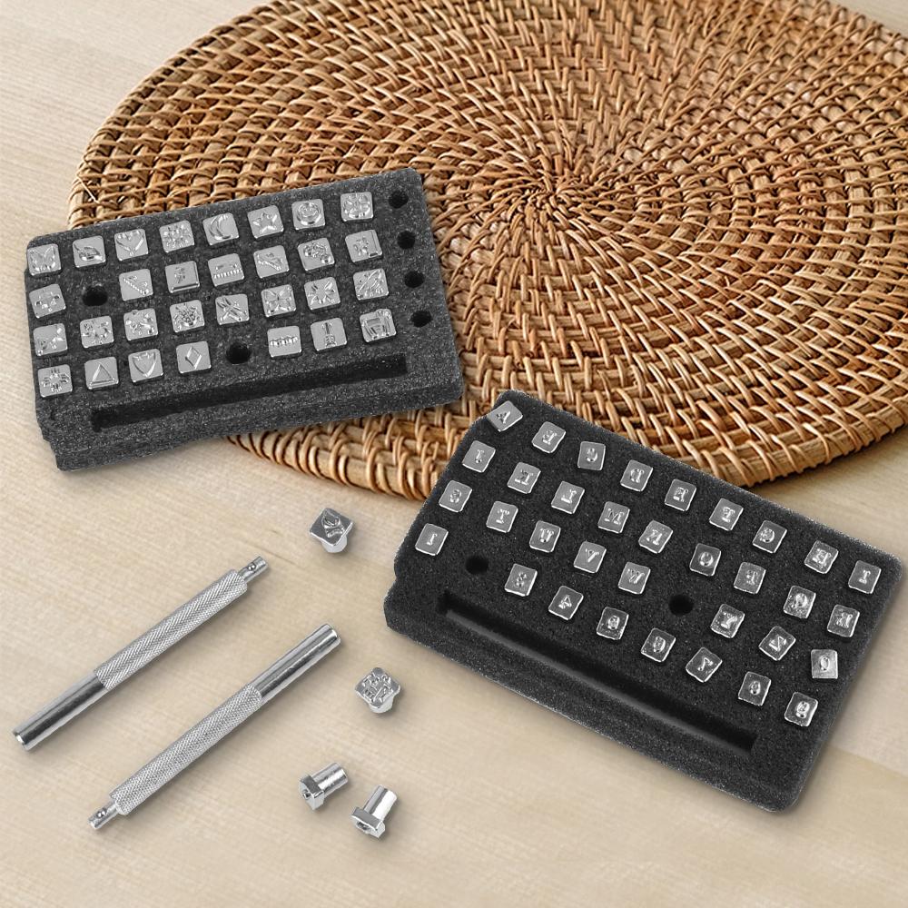 33pcs/37pcs 26 Capital Letter +10 Number Stamp Punch Set Leather Stamping Tool Alphabet Stamping Kit Leather Crafting Tool