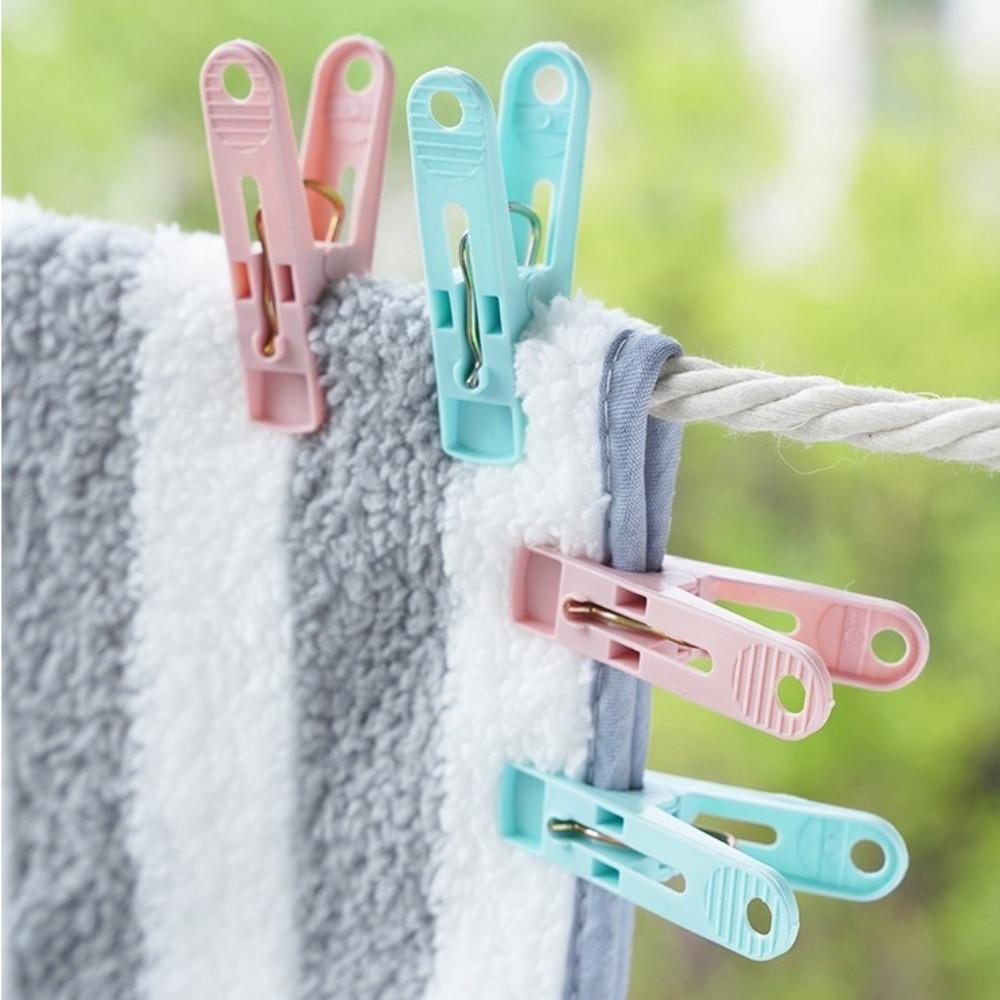 30Pcs With Basket Clothes Pegs Plastic Quilt Towel Clips  for Socks Underwear Towels