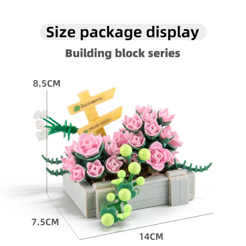 Детский строительный блок, игрушка, цветочная композиция, строительный блок в горшке, сборка своими руками, мелкий строительный блок, набор цветов