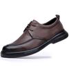 Genuine Leather Shoes Men Business Style Cow Leather Mens Derbys Shoes Flat Brand Male Footwear Black Brown