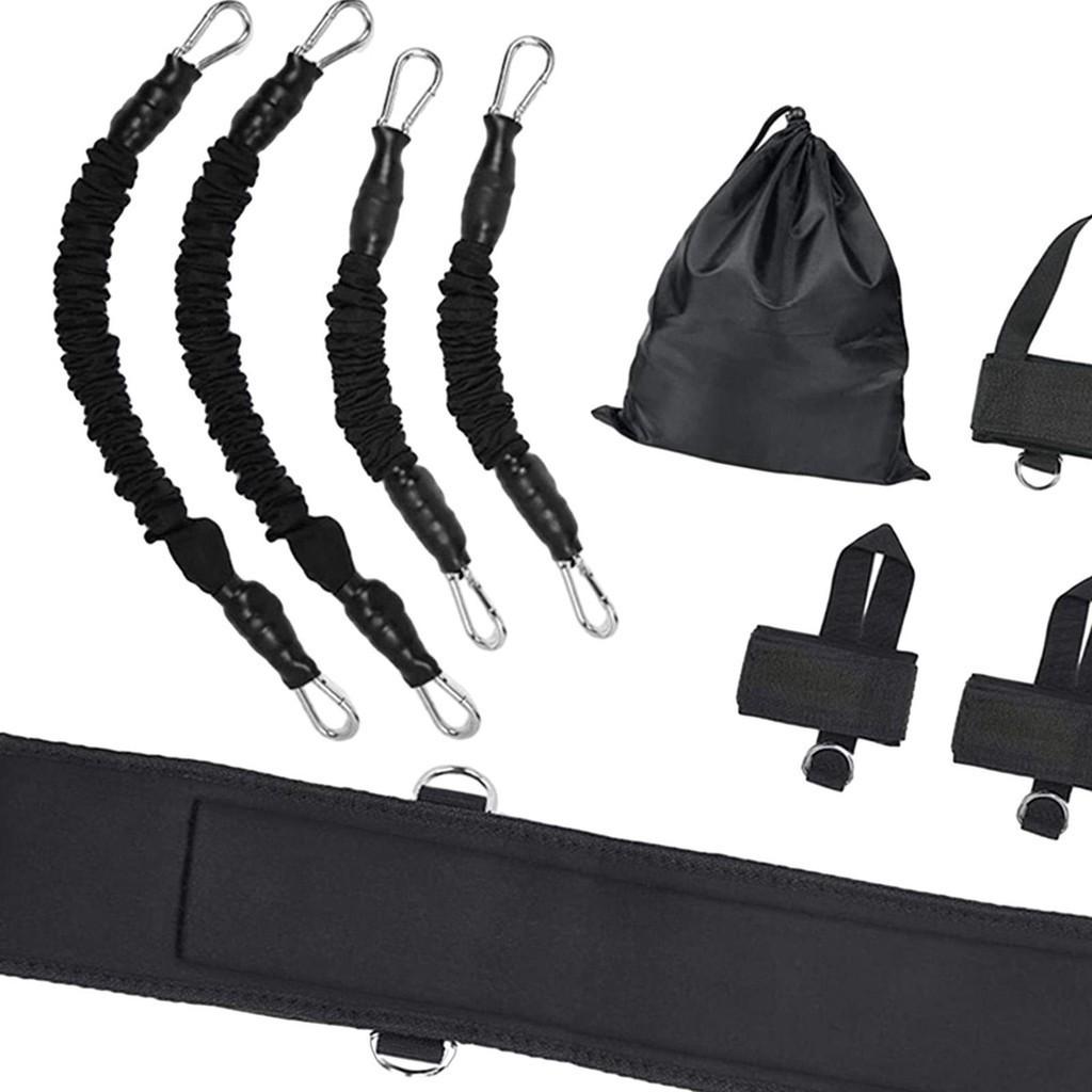 Набор боксерских эспандеров с регулируемым поясным ремнем 140 фунтов Домашнее устройство для тренировок сопротивления в бою и прыжках