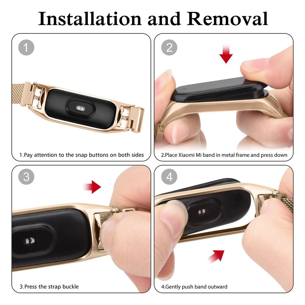 Миланский ремешок-петля для Xiaomi Mi Band 8 7 браслет из нержавеющей стали metel Correa Miband Band6 Band4 для Xiaomi Mi Band 3 4 5 6 7