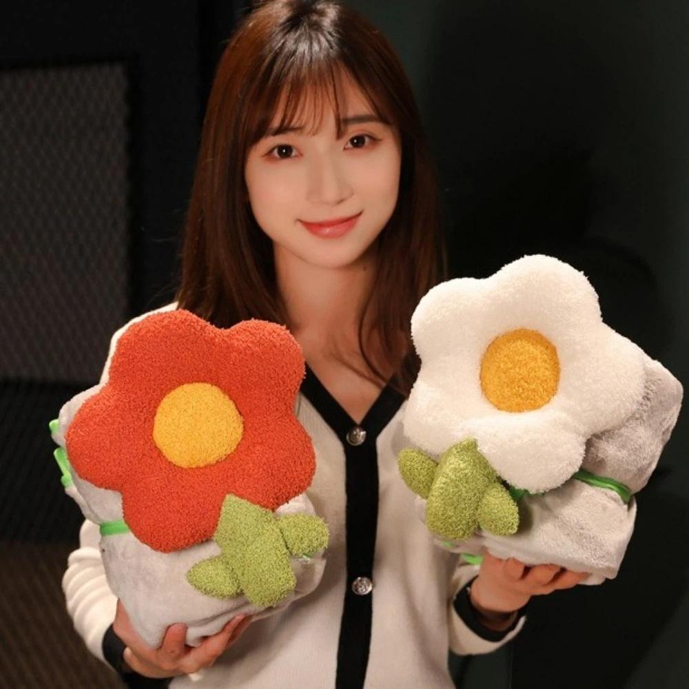 Comfort Blanket Thickened Napping Blanket Warm Soft Flower Roll Blanket Cozy Cute Air Conditioning Blanket Birthday