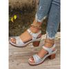 Coarse Heeled Sandals for Women's Outdoor Wear, Summer New Style Coarse Heeled Plus Size High-heeled Sandals for Women's Casual Comfort