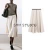 MD Spring and Summer Women's Clothing Italian Style Minimalist Style Elegant Ol Work Clothing Style Linen Blended Skirt 5239586