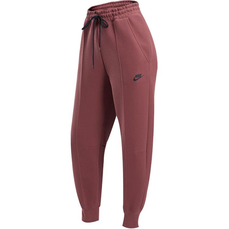 Nike Спортивные брюки средней посадки из дышащего трикотажа женские, цвет красный коричневый FB8331-218