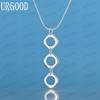 925 Sterling Silver Round Pendant Necklace Fashionable Wedding Jewelry