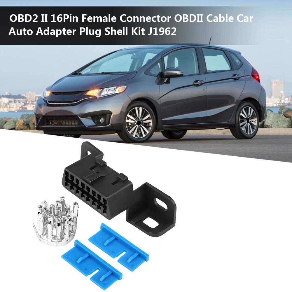 OBD2 II 16Pin Female Connector OBDII Cable Car Auto Adapter Plug Shell Kit for GM J1962