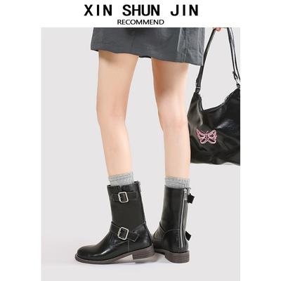 Ботинки Мартин на толстой подошве женские ботинки осень новые короткие ботинки ковбойские ботинки в западном стиле средние рыцарские ботинки