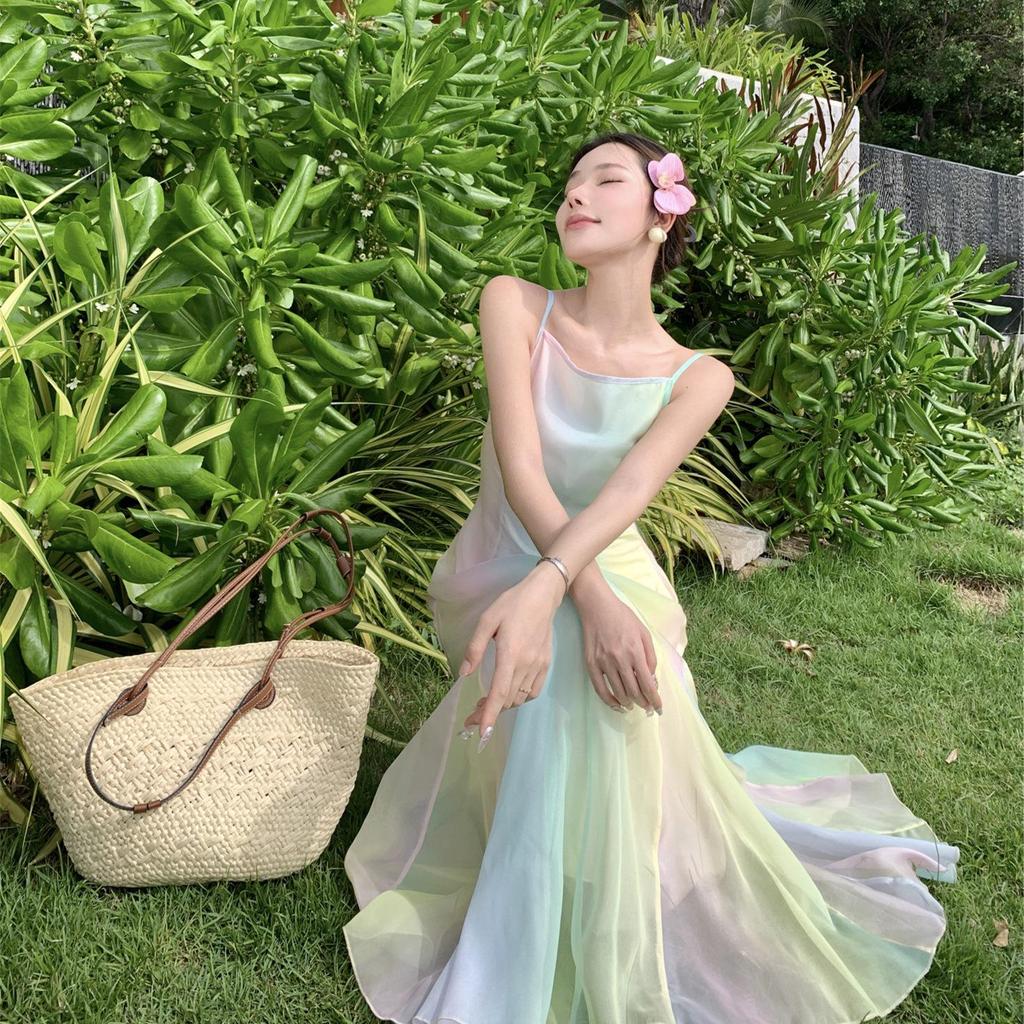 French Style Summer Fairy Suspender Dress for Women - Beach Vacation