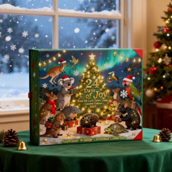 Австралийский Адвент-календарь с дикой природой 24-дневная коробка для обратного отсчета Многофункциональное украшение для семейного веселья и праздничной атмосферы