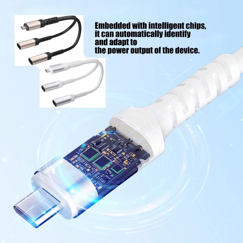 Кабель-переходник USB Type-C (мама) на Type-C (папа) 2 в 1, USB C шнур питания для солнечных систем мониторинга, Кабель питания