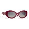 Chanel Logo Irregular Frame Sunglasses Women sunglasses Red CH5528/175971