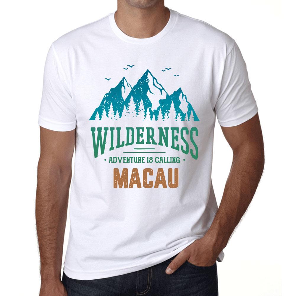 Men’s Vintage Tee Shirt Graphic T Shirt Wilderness Macau White