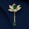 National Style Exquisite Lotus Lotus Crystal Brooch Suit Accessories Exquisite Creative Brooch High-End Gift