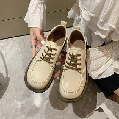 Летняя обувь на платформе, осенние новые ретро туфли-лодочки с круглым носком и низким верхом, женская фабричная