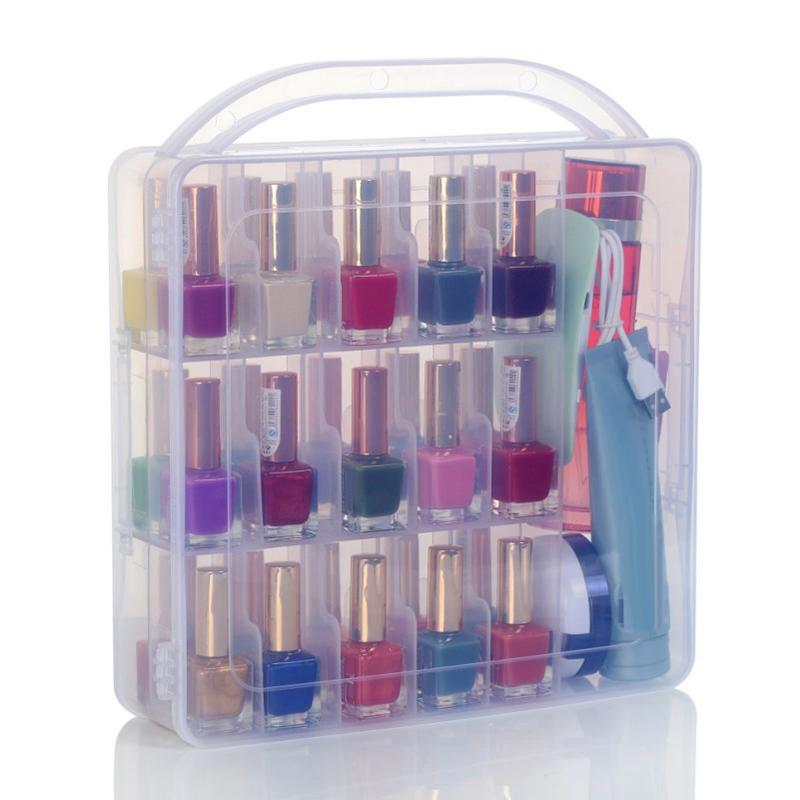 30 Grid Nail Polish Display Organizer Box Clear Double Side Nail Uv Gel Holder Shelf Quick Install Cosmetic Rack Manicure