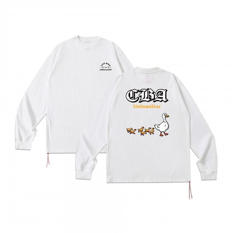 Unisex Oversized Cotton Long Sleeve T-Shirt With Fuji Mountain Cartoon Graphic Print Loose Fit Teens Adults