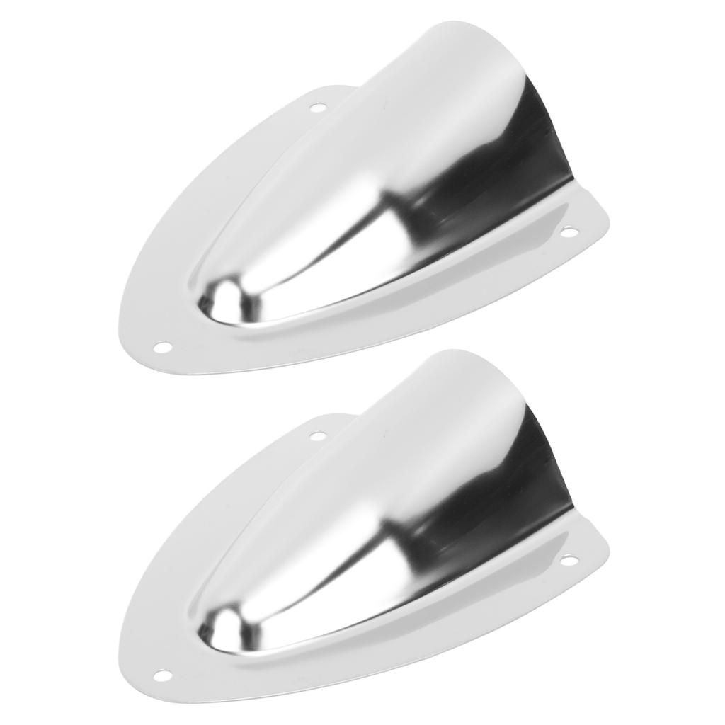1 Pair Stainless Steel Clam Shell Vent Polished Marine Wire Cable Vent Cover for Yacht Boats Fishing Boats 120mm 4.72in