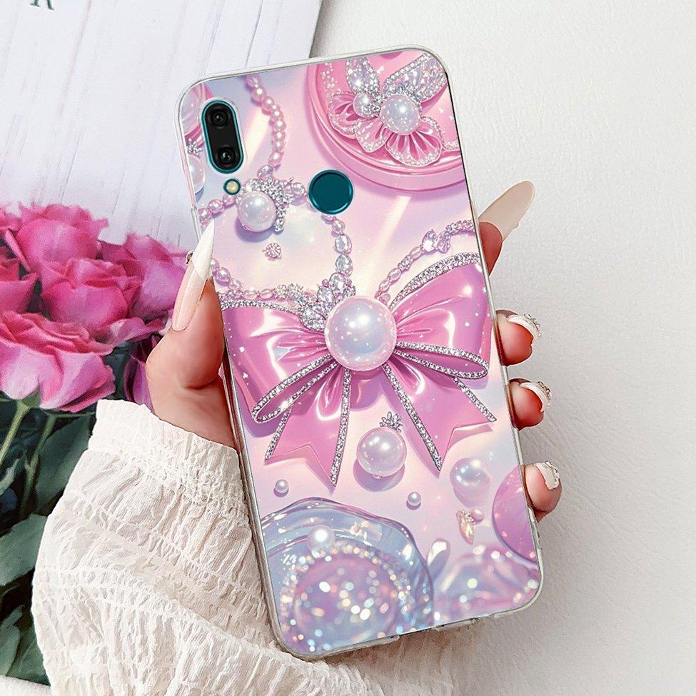 Clear For Huawei Y9 2019 Case Cover Cute Fashion Flowers Funny Cool Painted Soft Phone Case For Huawei JKM-LX1 JKM-LX2 JKM-LX3