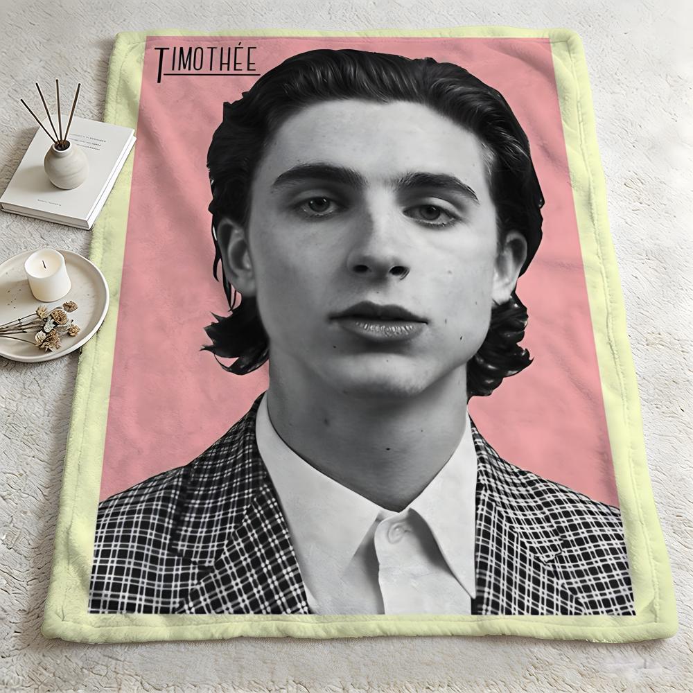 celebrity TTimothee Chalamett Throw Warm Soft Flannel Blanket Multiuse for Sofa Bed Camping Travel Nap