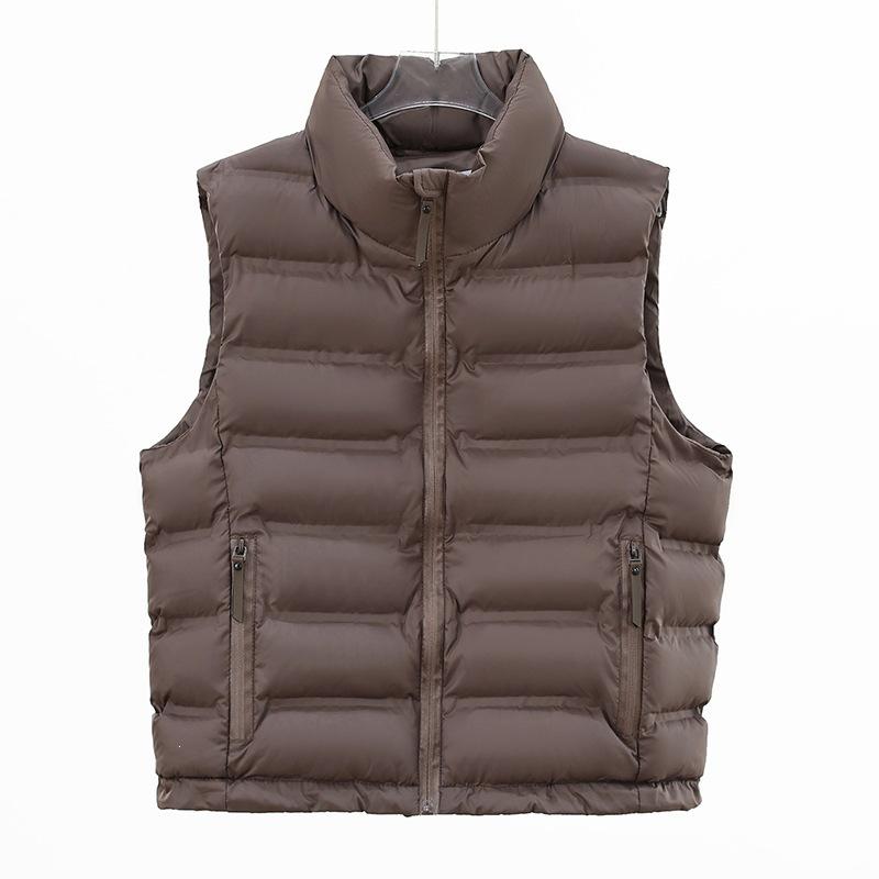 Hot-selling stand-up collar, pressed glue and locked velvet vest for women, sleeveless cotton vest, multi-color supply stall.