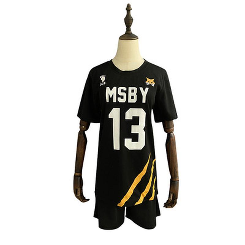 Аниме Haikyuu Косплей Костюм Волейбольные комплекты Молодежные Cos Black Wolf Comic Волейбольная молодежная команда Косплей Одежда MSBY Black Wolf Team