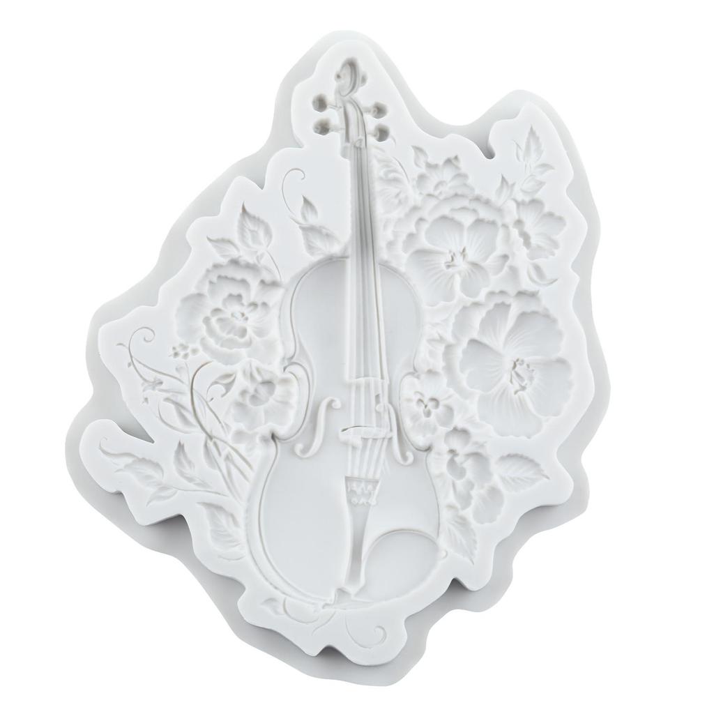 Силиконовые формы Музыкальная нота Гитара Цветок Виолончель Форма для мастики Инструменты для украшения торта Топпер для кекса Конфеты Смола Глина Шоколад Форма для ганаша