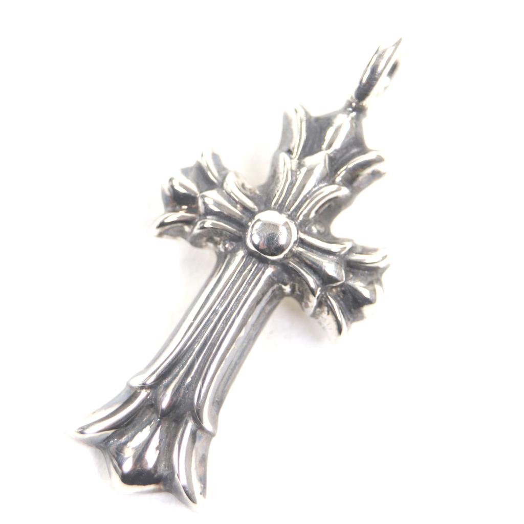 Excellent CHROME HEARTS Pendant Top DBL CH CRS Double CH Cross Charm Silver 925 Used