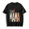 Винтажный топ с клетчатым принтом и надписью Blessed Mama, повседневный, из чистого хлопка, футболка