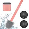 Silicone Bristles Toilet Brush and Holder for Bathroom Storage and Organization Compact Wall Hang Cleaning Kit WC Accessories