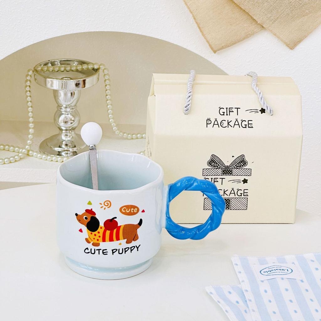 Высококачественный простой бокал в горошек, мультяшная милая кружка с милым питомцем, милая керамическая чашка, термостойкая, кружка для девочек