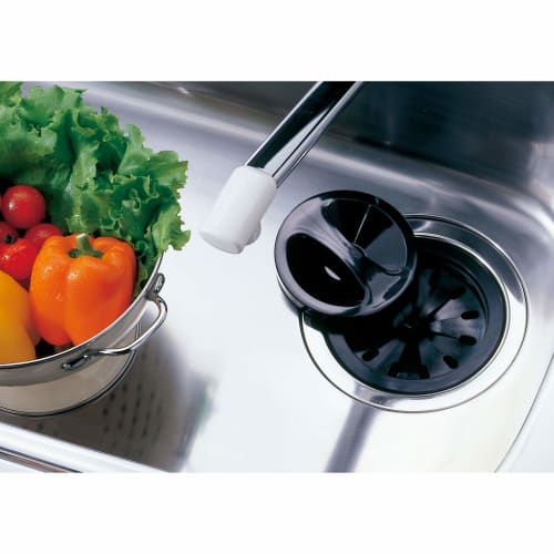 Belca Replacement Drain Cover for 14.5cm Sinks, Made In Japan, Chrysanthemum-Shaped Rubber, 14.4cm Diameter X 1.7cm Height, Black, SP-204K