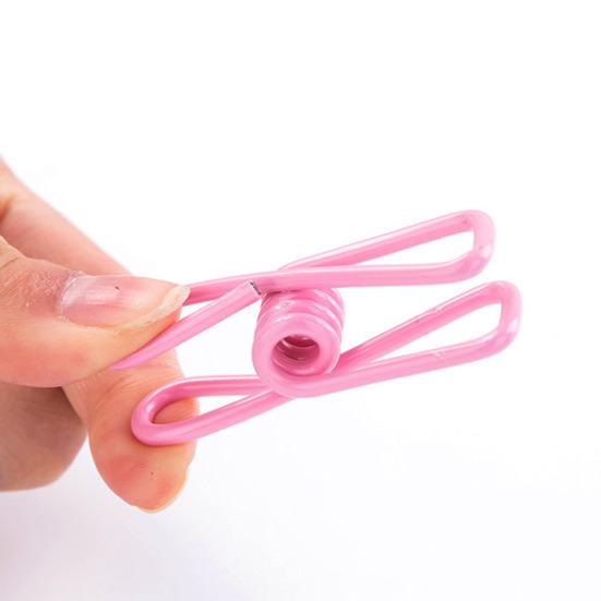 30Pcs Colorful Metal Clips Rust-Proof Corrosion Resistant Non-Slip Reusable Multi-Colored PVC Coated High Elastic Strength Photo Display Clips