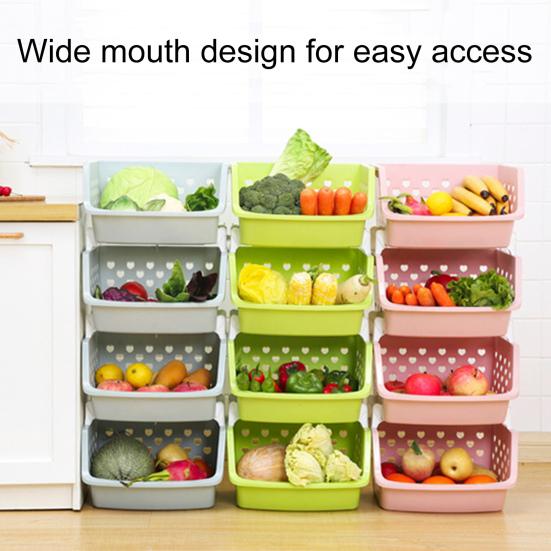 Прочная штабелируемая корзина для хранения полый органайзер для фруктов и овощей кухонный инструмент