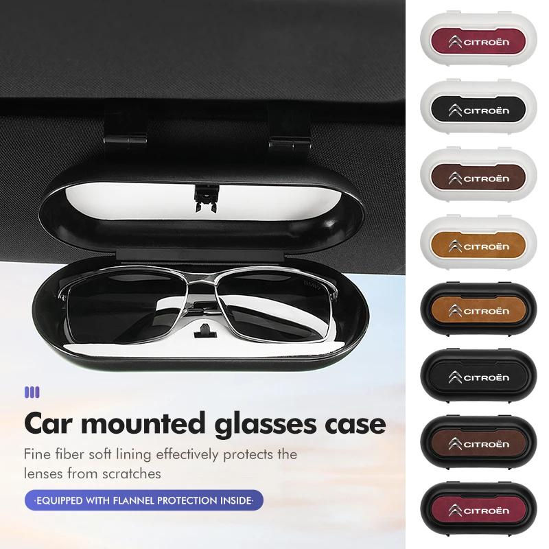 APS2 Car Sun Visor Glasses Case Sunglasses Clip Holder Storage Box For Citroen Jumper Celysee Cactus Picasso Aircross Saxo Grand
