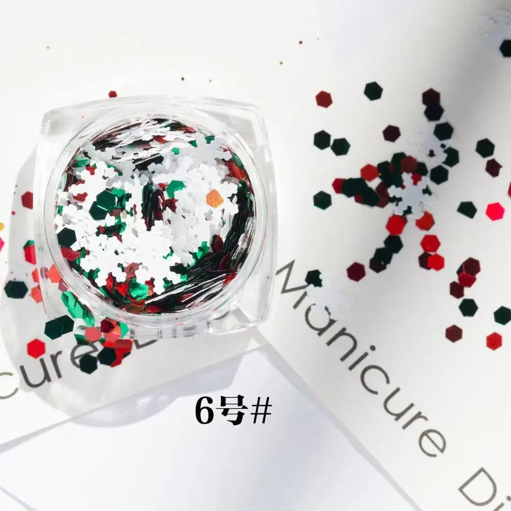 Рождественский макияж патч Рождественский нейл-арт Блестящие блестки Макияж лицо Белая снежинка Сценический орнамент Блестящий