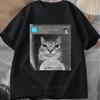 Смешная Глупая Кошка Футболка для Женщин Унисекс Летняя Повседневная Уличная Мода Оверсайз Топы Удобные Футболки с Круглым Вырезом и Коротким Рукавом